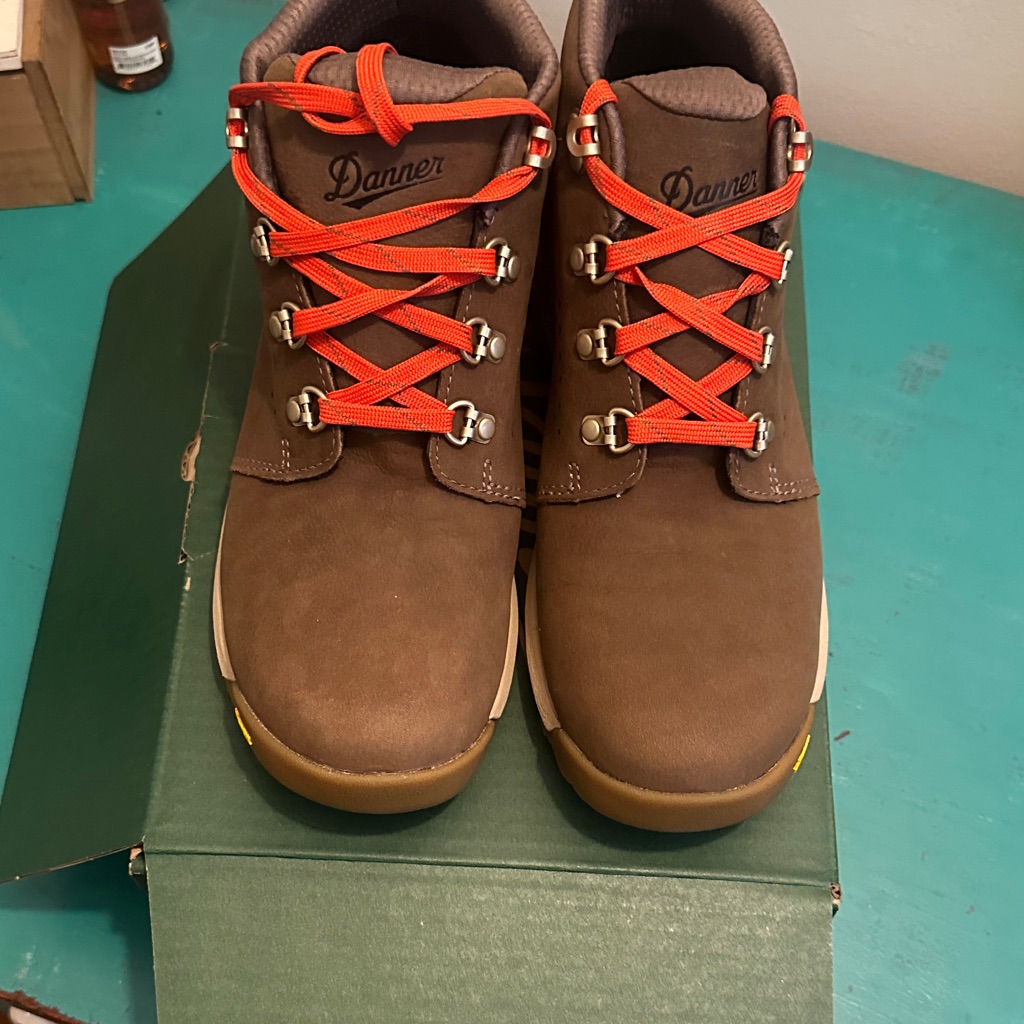 Danner Women’s Brown Hiking Boots With Orange Laces